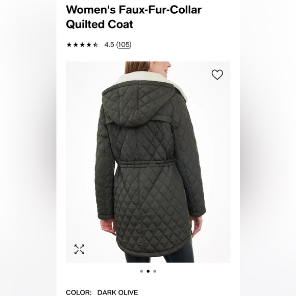 Women’s Faux-Fur-Collar Quilted Coat by Michael Kors - Picture 15 of 15